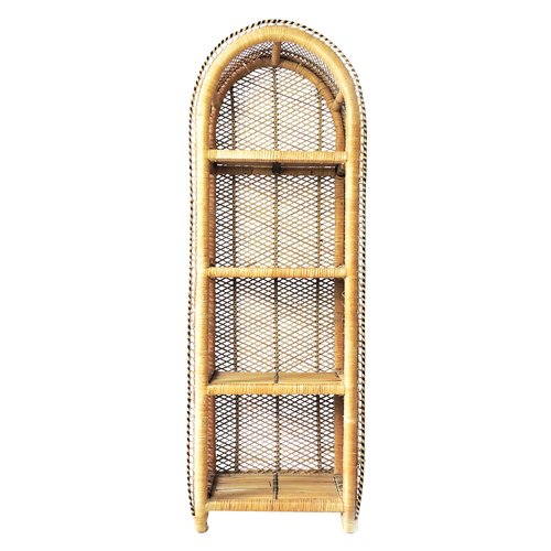 Mid-Century Regalsystem aus Rattan & Korbgeflecht, 1970er bei Pamono kaufen