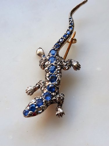 Spilla Lucertola Con Strass Trsince – Vintage Anni '80, Donna, Gioielli Animalier - Foto 4