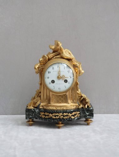 Napoleon III Uhr aus vergoldetem Bronze & Marmor Kaminsims Antiker Esstisch von 1860 aus Mahagoni, 3.704,20 €