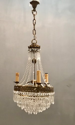 Vintage Crystal Beaded Chandelier 1940s For At Pamono - Beaded Pendant Light