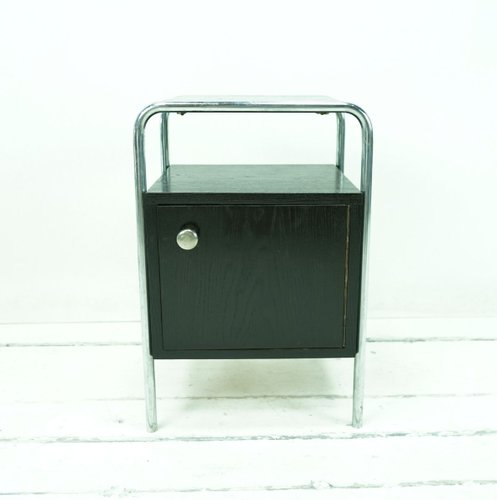 Bauhaus Black Lacquered Nightstand By Robert Slezak 1930s For Sale At Pamono