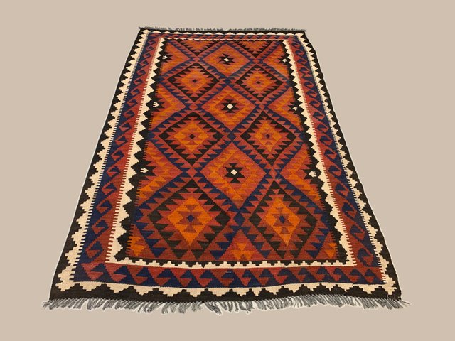 Details about   F2090 Vintage Handmade Afghan Tribal Maimana Wool Kelim Bohemian Rug 4'3 x 7'3