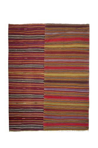 Tapis Kilim Vintage En Poil De Chevre Raye 1970s En Vente Sur Pamono