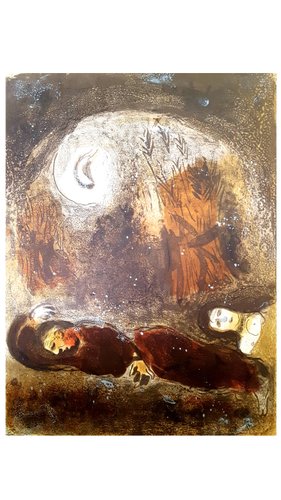 Marc Chagall The Bible Ruth At The Feet Of Boaz Original Lithograph 1960 For Sale At Pamono