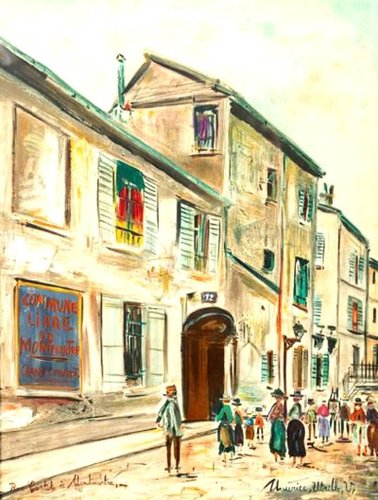 Maurice Utrillo (After) - Rue Cortot in Montmartre, Signed