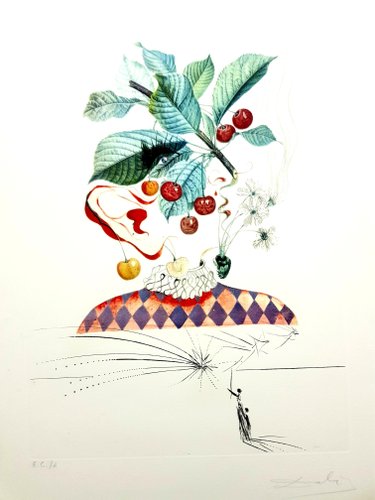 Salvador Dali - Cherries - Original Hand-Signed Lithograph 1969