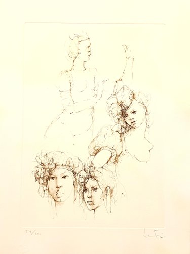 Leonor Fini - Portraits - Original Handsigned Lithograph 1986 for