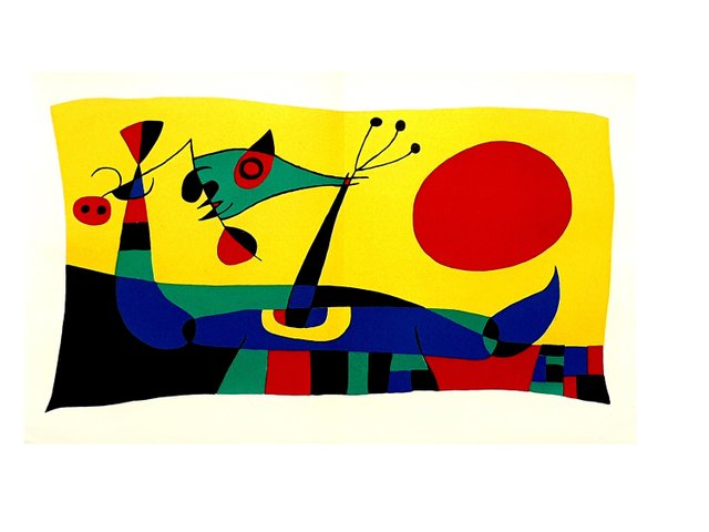 Joan Miro - Peacock Feathers - Original Lithograph 1956 for sale at Pamono