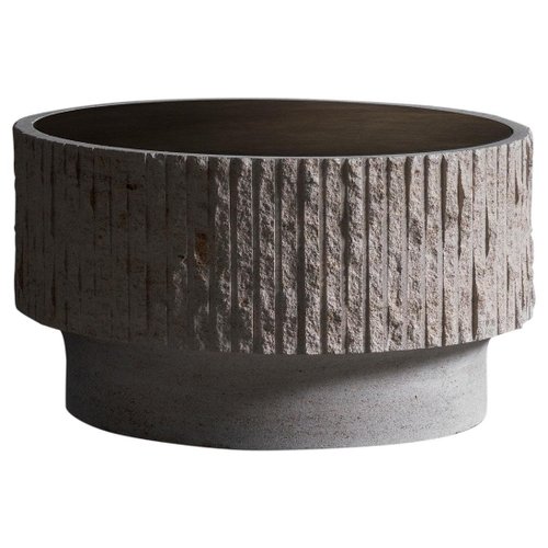 Limestone And Brass Sculpted Coffee Table By Frederic Saulou For At Pamono - Alf Heritage Coffee Table Limestone And Brass Sculpted Coffee Table By Frederic Saulou For At Pamono - Alf Heritage Coffee Table