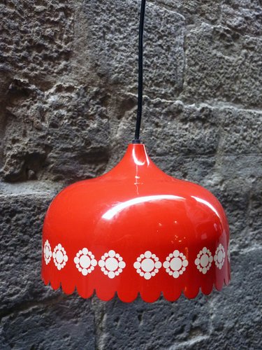 Vintage Enameled and Aluminum Pendant Lamp from Fog & Mørup, 1970 Vintage Enameled and Aluminum Pendant Lamp from Fog & Mørup, 1970