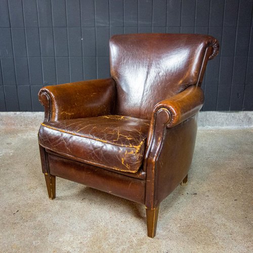 Vintage Dark Brown Leather Armchair For, Arm Chair Leather