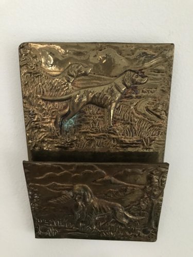 Porte-lettres En Laiton Motif Soleil - Vintage Années 1960 - Très Bon état