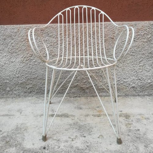 white metal garden chairs