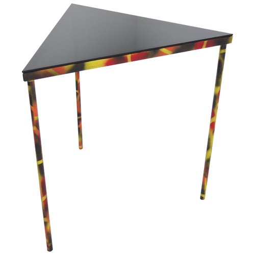 Industrial Smoked Glass And Steel Triangle Corner Side Table 1990s For At Pamono - Glass Corner Table Triangle Industrial Smoked Glass And Steel Triangle Corner Side Table 1990s For At Pamono - Glass Corner Table Triangle
