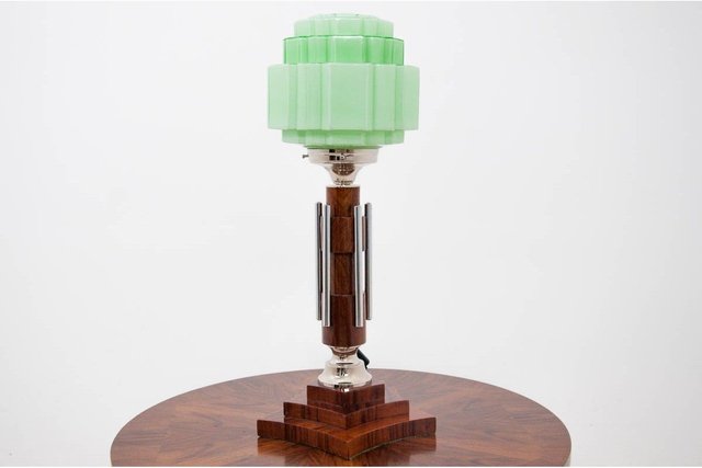 Grüne Art Deco Tischlampe, 1990er bei Pamono kaufen