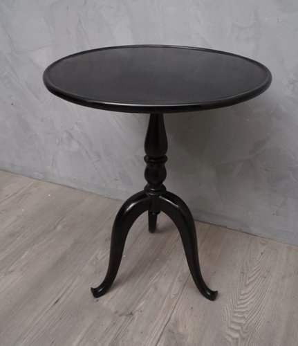 Mid Century Round Black Side Table 1930s For At Pamono Mid Century Round Black Side Table, Small Round Black Table