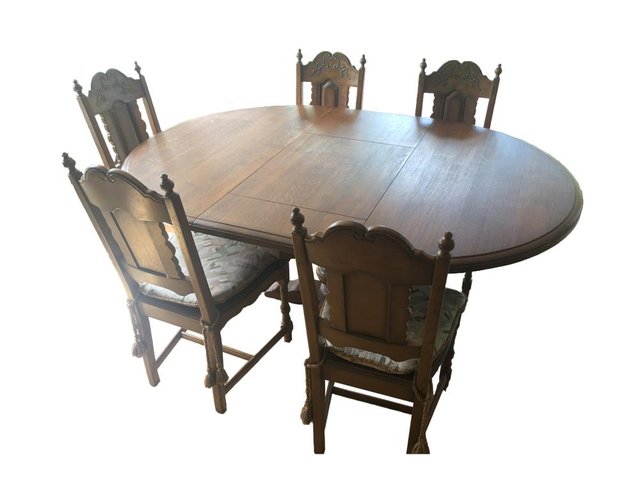 Wooden Dining Table Chairs Set Set Of 6 For Sale At Pamono