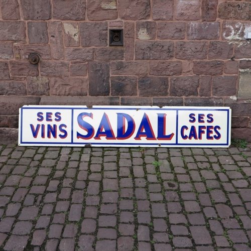 Vintage French Enameled Cafe Sign for sale at Pamono