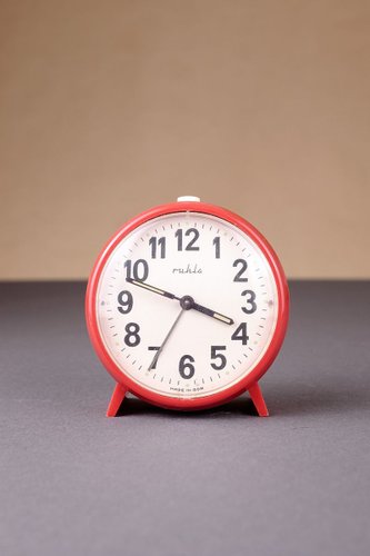 Vintage Alarm Clock From Ruhla 1970s, Gold Alarm Clock