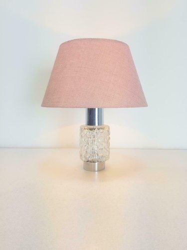 Vintage Chrome & Frosted Glass Table Lamp, 1960s Vintage Chrome & Frosted Glass Table Lamp, 1960s