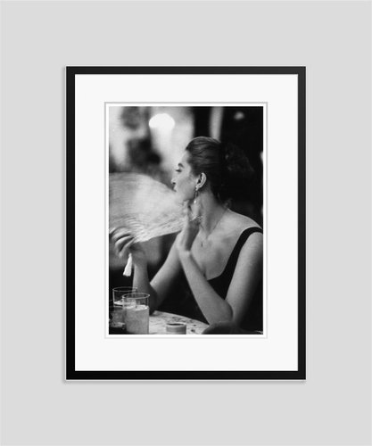 Capucine Silver Fibre Gelatin Print Framed in Black by Slim Aarons