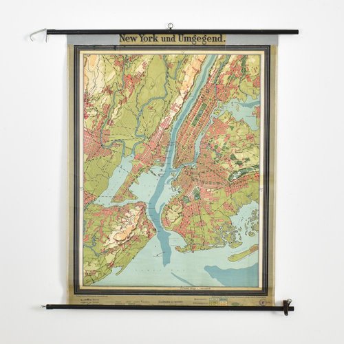 Antique New York Map from Westermann, 1920s for sale at Pamono