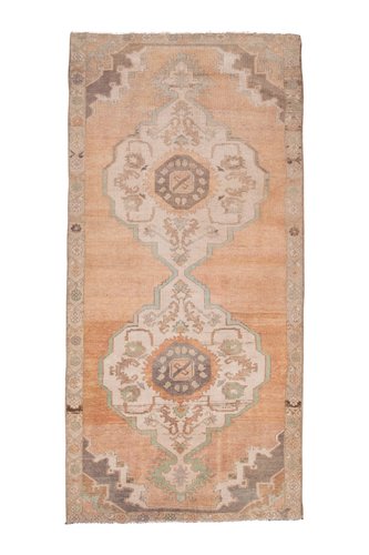 Vintage Beige Karapinar Runner Rug, 1970s for sale at Pamono