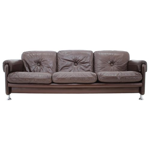 Mid Century Scandinavian Leather Sofa, Kennedy Leather Sofa