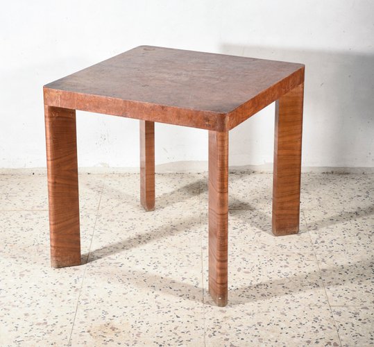 Italian Art Deco Walnut Veneer Square Coffee Table 1930s For Sale At Pamono