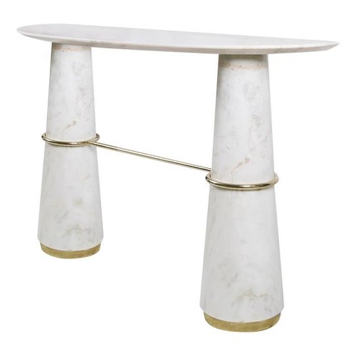 Console Table In Marble With Brass Details For Sale At Pamono