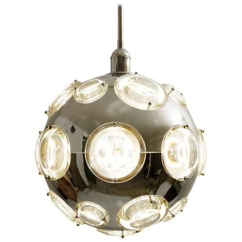 Kugelförmige Space Age Hängelampe von Oscar Torlasco für Stilkronen, 1960er Kugelförmige Space Age Hängelampe von Oscar Torlasco für Stilkronen, 1960er