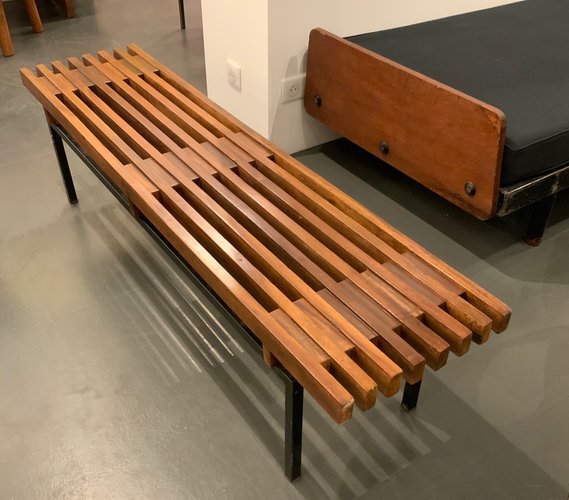 Wooden Bench By Ico Luisa Parisi 1960s, Wooden Bench Images