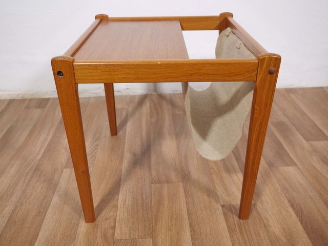 Mid Century Teak Side Table With Magazine Rack From S P Jensen Son For Sale At Pamono