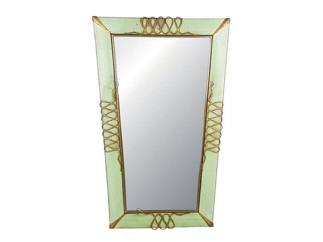 Italian Aquamarine Perforated Metal, Italian Decorative Wall Mirrors