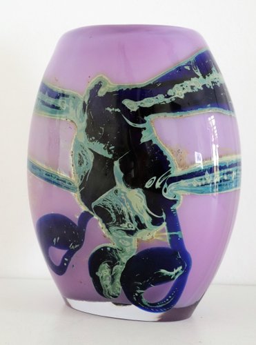 Lila Vase von Samuel J. Herman für Val Saint Lambert, 1970er bei Pamono
