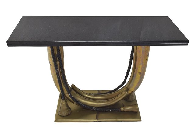 Handmade Brass & Tusk Console Table in the Style of Maison Handmade Brass & Tusk Console Table in the Style of Maison
