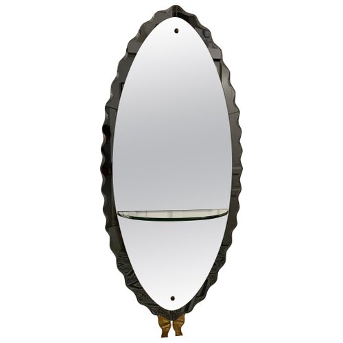 Large Grey Mirror From Cristal Arte, How To Support A Heavy Mirror On Wall