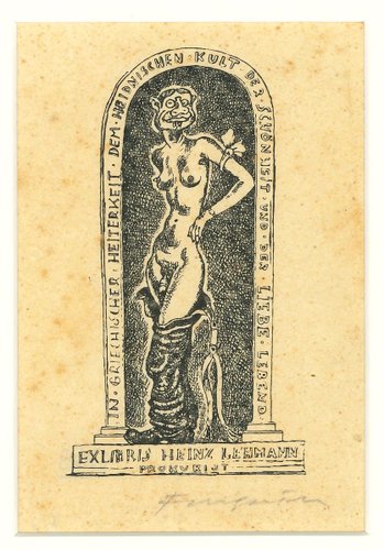 Ex Libris Heinz Lehmann Original Woodcut By M Fingesten Early 1900 Early 1900 For Sale At Pamono