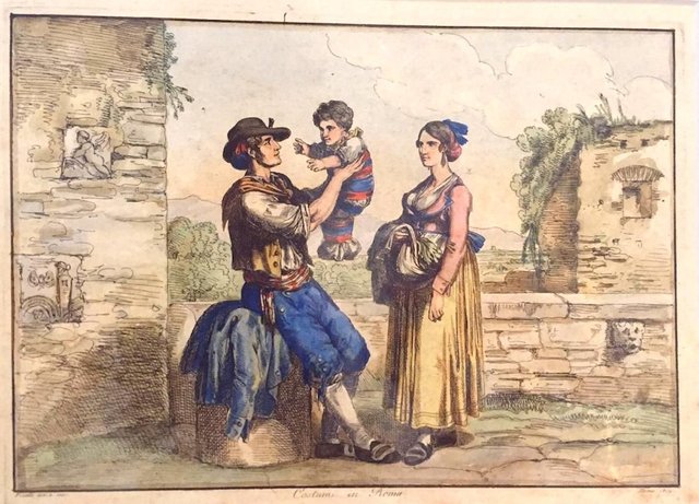 Costumi di Roma Incisione di Bartolomeo Pinelli 1819 1819 in