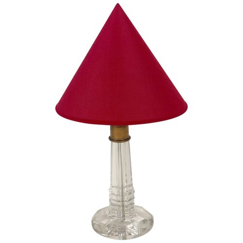 red glass lamp base