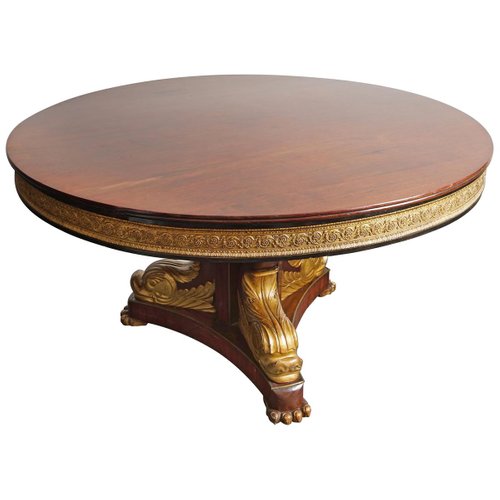 19th Century French Empire Round Dining, French Round Dining Table