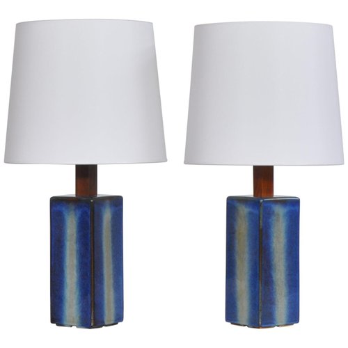 large blue table lamps