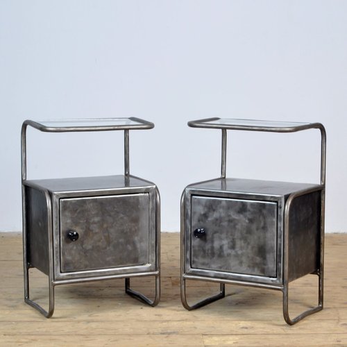 Mid Century Iron Nightstands Set Of 2 For Sale At Pamono