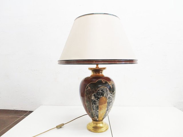 Large Vintage Italian Table Lamp With, Large Silver Base Table Lamps