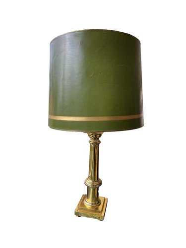 Green Table Lamps With Gold Stem Set, Table Lamps Green