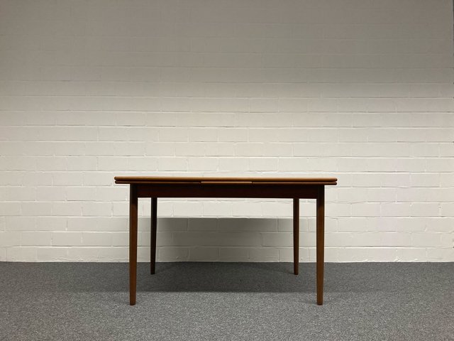 Mid Century Extendable Teak Dining Table From Sos Mobelfabrik For Sale At Pamono