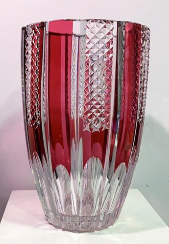 Crystal Vase from Val Saint Lambert, 1950s for sale at Pamono