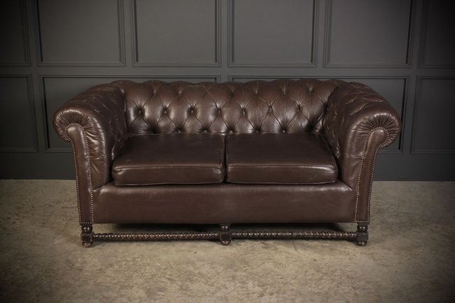 Dark Brown Leather Chesterfield Sofa, Dark Brown Leather Sofa Set
