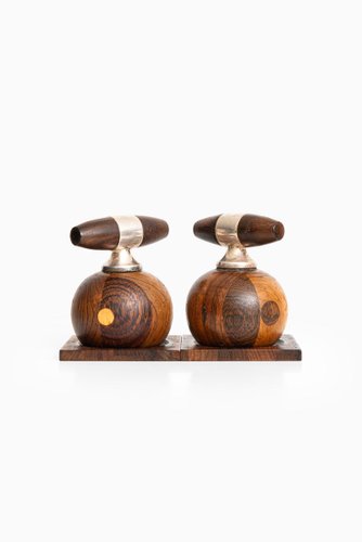 Rosewood Salt Pepper Mills by Richard Nissen, 1950s, Set of