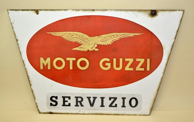Moto Guzzi motocicleta Service nostalgia chapa escudo 30cm Tin sign Shield